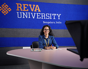 REVA University front reception workspace cabin setup